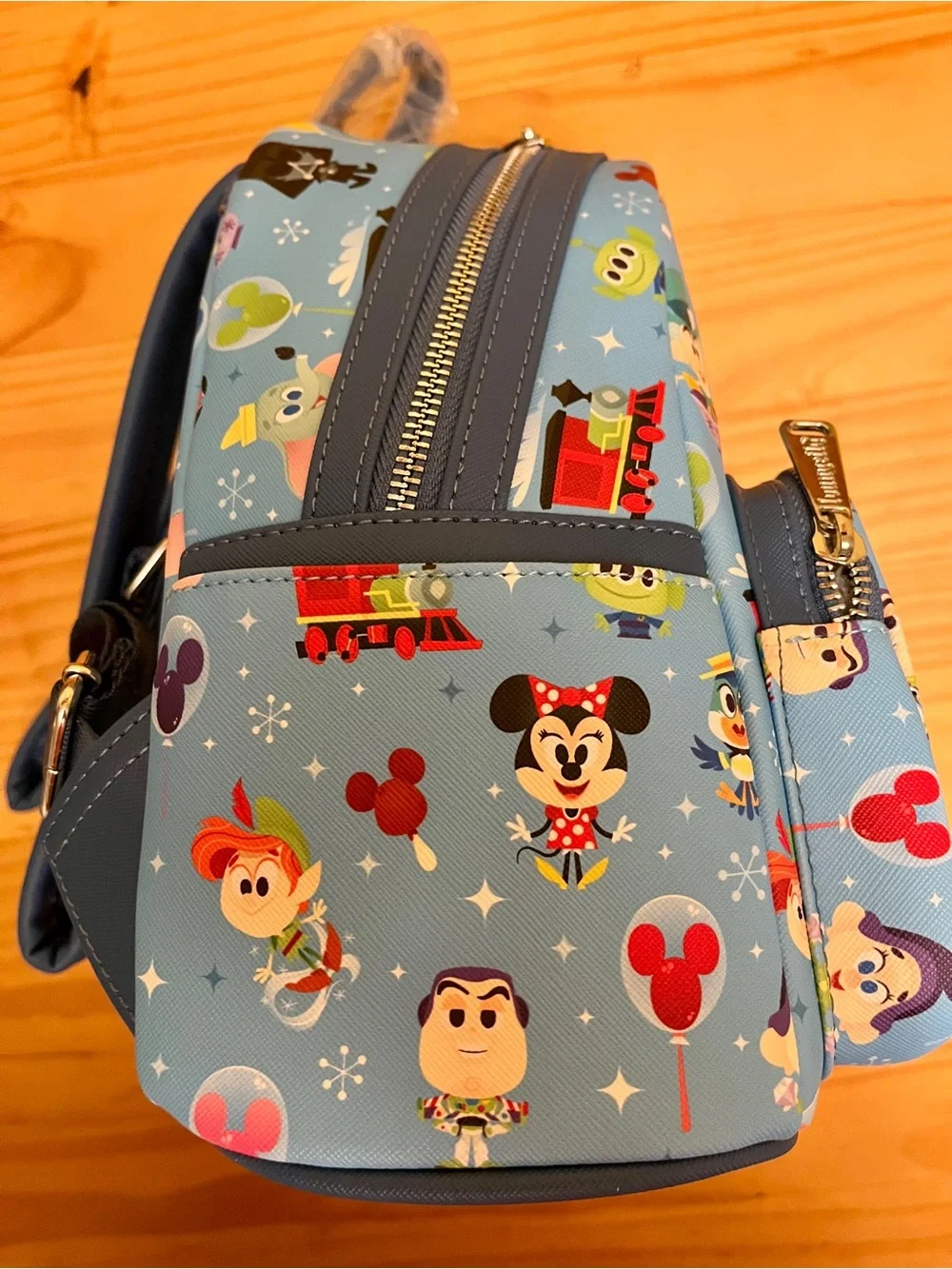 Disney Parks Loungefly Light blue Artist Jerrod Maruyama Chilbi-style icons NWT